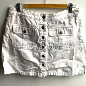 White denim button down skirt. Size L